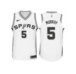 Nike NBA San Antonio Spurs #5 Dejounte Murray Jersey 2017 18 New Season White Jersey