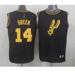 nba san antonio spurs #14 green black[gold lettering fashion]