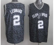 nba san antonio spurs #2 leonard black leopard print[2014 new]
