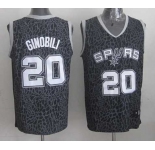 nba san antonio spurs #20 ginobili black leopard print[2014 new]