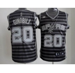 nba san antonio spurs #20 ginobili grey[black strip]