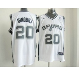 nba san antonio spurs #20 ginobili white[revolution 30 swingman]