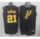 nba san antonio spurs #21 duncan black[gold lettering fashion]