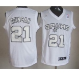 nba san antonio spurs #21 tim duncan white-1[revolution 30 swingman]