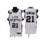 nba san antonio spurs #21 tim duncan white(los edition)