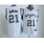 nba san antonio spurs #21 tim duncan white[revolution 30 swingman]