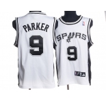 nba san antonio spurs #9 tony parker white