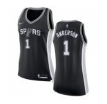 Women's Nike San Antonio Spurs #1 Kyle Anderson Swingman Black Road NBA Jersey - Icon Edition