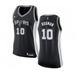 Women's Nike San Antonio Spurs #10 Dennis Rodman Authentic Black Road NBA Jersey - Icon Edition