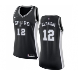 Women's Nike San Antonio Spurs #12 LaMarcus Aldridge Swingman Black Road NBA Jersey - Icon Edition