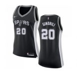 Women's Nike San Antonio Spurs #20 Manu Ginobili Swingman Black Road NBA Jersey - Icon Edition