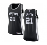 Women's Nike San Antonio Spurs #21 Tim Duncan Swingman Black Road NBA Jersey - Icon Edition
