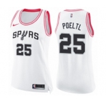 Women's Nike San Antonio Spurs #25 Jakob Poeltl Swingman White Pink Fashion NBA Jersey