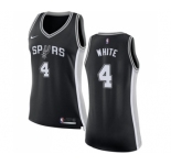 Women's Nike San Antonio Spurs #4 Derrick White Swingman Black Road NBA Jersey - Icon Edition