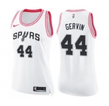 Women's Nike San Antonio Spurs #44 George Gervin Swingman White Pink Fashion NBA Jersey