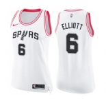 Women's Nike San Antonio Spurs #6 Sean Elliott Swingman White Pink Fashion NBA Jersey