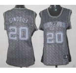 women nba san antonio spurs #20 ginobili grey[static fashion swingman]