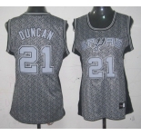 women nba san antonio spurs #21 tim duncan grey[static fashion swingman]