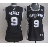 women nba san antonio spurs #9 tony parker black[revolution 30 swingman]