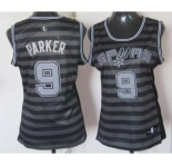women nba san antonio spurs #9 tony parker grey[black strip]