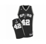 Youth Adidas San Antonio Spurs #42 David Lee Swingman Black Road NBA Jersey