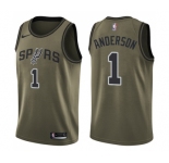 Youth Nike San Antonio Spurs #1 Kyle Anderson Swingman Green Salute to Service NBA Jersey
