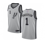 Youth Nike San Antonio Spurs #1 Kyle Anderson Swingman Silver Alternate NBA Jersey Statement Edition