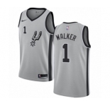 Youth Nike San Antonio Spurs #1 Lonnie Walker Swingman Silver NBA Jersey Statement Edition