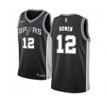 Youth Nike San Antonio Spurs #12 Bruce Bowen Swingman Black Road NBA Jersey - Icon Edition