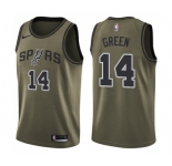 Youth Nike San Antonio Spurs #14 Danny Green Swingman Green Salute to Service NBA Jersey