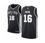 Youth Nike San Antonio Spurs #16 Pau Gasol Swingman Black Road NBA Jersey - Icon Edition