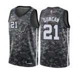 Youth Nike San Antonio Spurs #21 Tim Duncan Swingman Camo NBA Jersey - City Edition