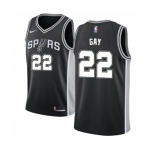 Youth Nike San Antonio Spurs #22 Rudy Gay Swingman Black Road NBA Jersey - Icon Edition