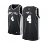 Youth Nike San Antonio Spurs #4 Derrick White Swingman Black Road NBA Jersey - Icon Edition