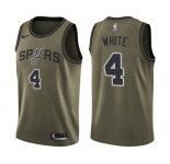 Youth Nike San Antonio Spurs #4 Derrick White Swingman Green Salute to Service NBA Jersey