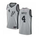 Youth Nike San Antonio Spurs #4 Derrick White Swingman Silver Alternate NBA Jersey Statement Edition