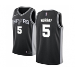 Youth Nike San Antonio Spurs #5 Dejounte Murray Swingman Black Road NBA Jersey - Icon Edition