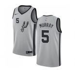 Youth Nike San Antonio Spurs #5 Dejounte Murray Swingman Silver Alternate NBA Jersey Statement Edition