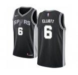 Youth Nike San Antonio Spurs #6 Sean Elliott Swingman Black Road NBA Jersey - Icon Edition