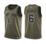 Youth Nike San Antonio Spurs #6 Sean Elliott Swingman Green Salute to Service NBA Jersey