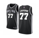 Youth Nike San Antonio Spurs #77 Joffrey Lauvergne Swingman Black Road NBA Jersey - Icon Edition