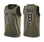 Youth Nike San Antonio Spurs #8 Patty Mills Swingman Green Salute to Service NBA Jersey