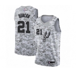 Youth San Antonio Spurs #21 Tim Duncan White Swingman Jersey - Earned Edition