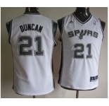 youth nba san antonio spurs #21 duncan white[revolution 30 swingman]