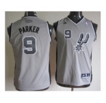 youth nba san antonio spurs #9 parker grey[revolution 30 swingman]