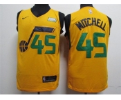 Jazz #45 Donovan Mitchell Yellow Nike Swingman Jersey