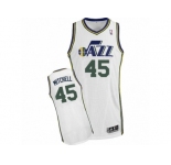 Men Adidas Utah Jazz #45 Donovan Mitchell Authentic White Home NBA Jersey
