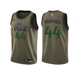 Men Nike Utah Jazz #44 Pete Maravich Green Salute to Service NBA Swingman Jersey