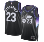 Men Utah Jazz #23 Lauri Markkanen Purple 2024-25 Statement Edition Stitched Basketball Jersey