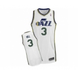 Men's Adidas Utah Jazz #3 George Hill Authentic White Home NBA Jersey